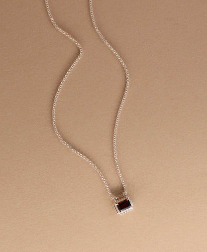 Zoe & Morgan | Naia Necklace - Silver Rhodolite Garnet