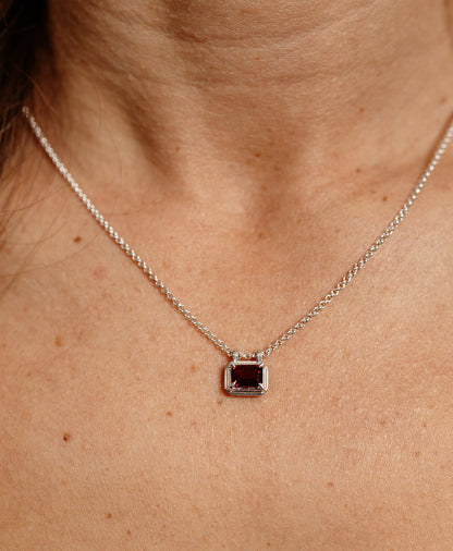 Zoe & Morgan | Naia Necklace - Silver Rhodolite Garnet