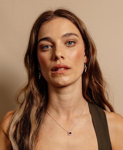 Zoe & Morgan | Naia Necklace - Silver Rhodolite Garnet
