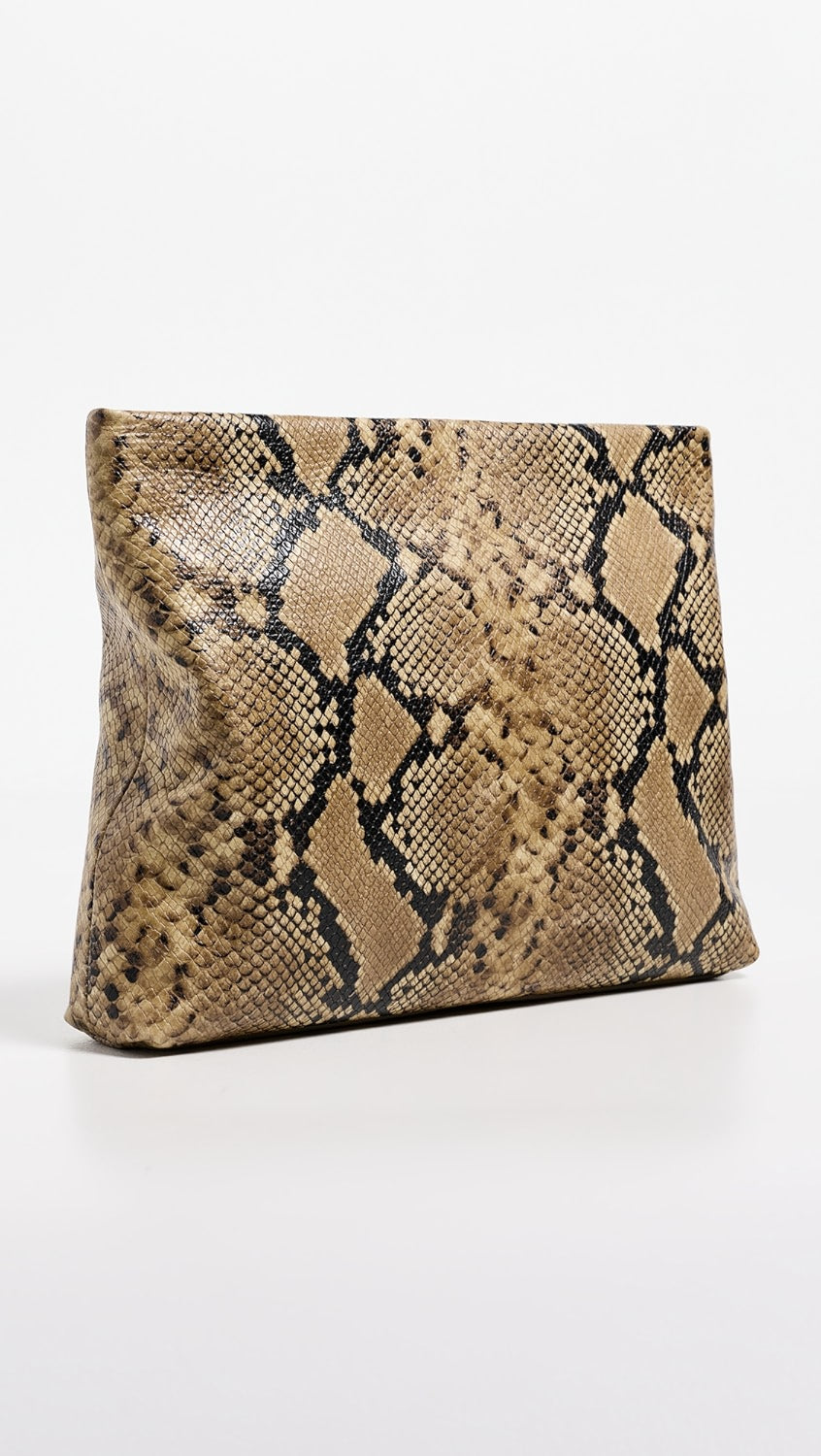 Nili Lotan | Jerry Clutch - Taupe Snakeskin