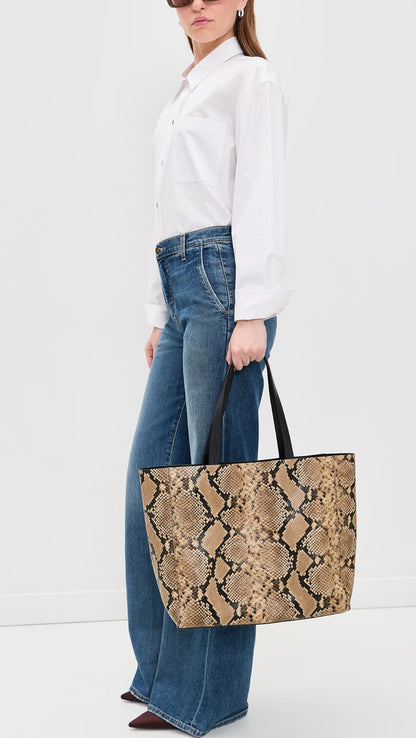 Nili Lotan | Medium Keith Bag - Taupe Snakeskin