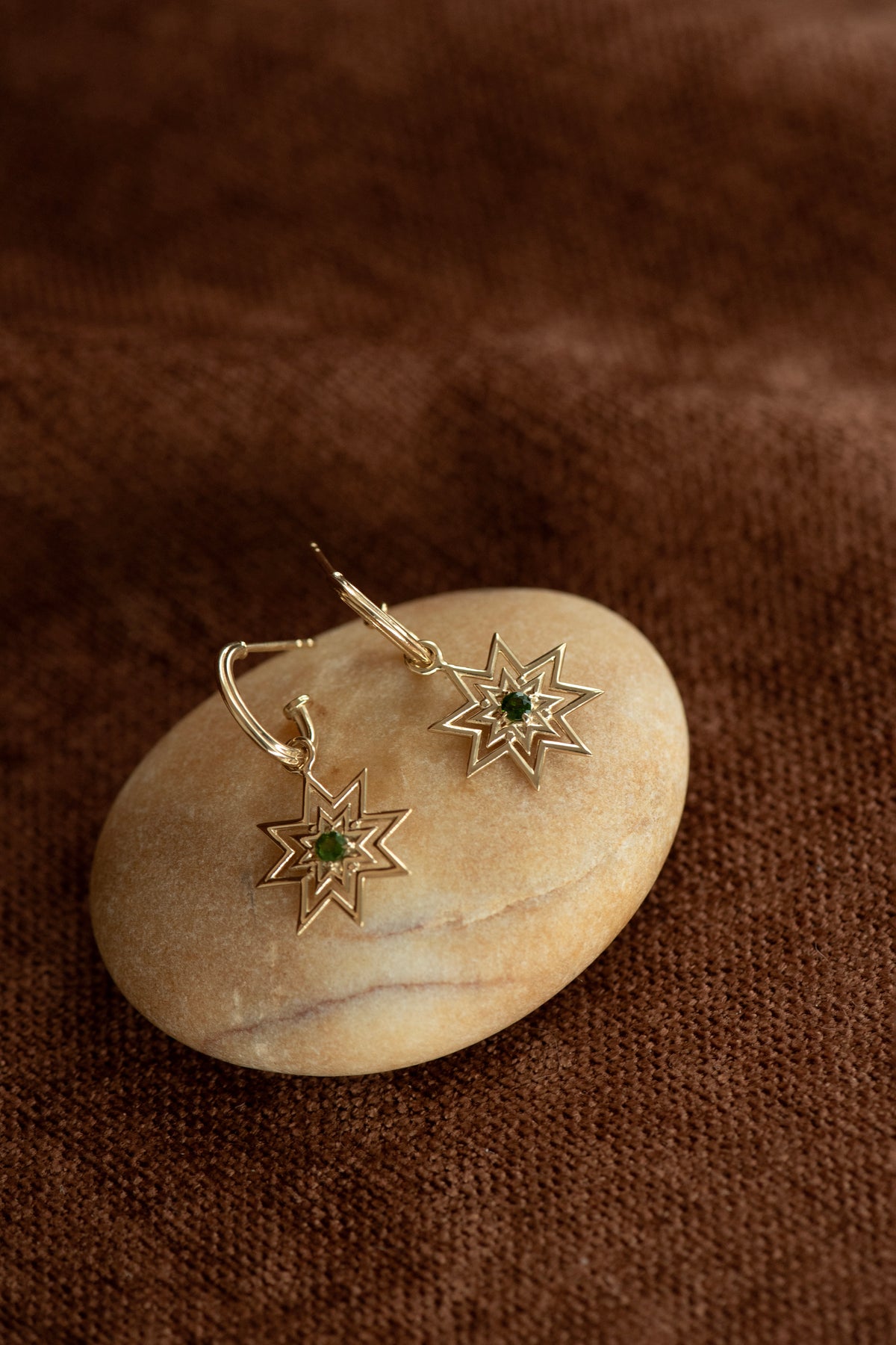 Zoe & Morgan | Nora Hoops - Gold Chrome Diopsode