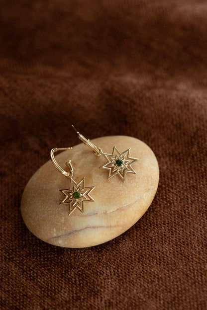 Zoe & Morgan | Nora Hoops - Gold Chrome Diopsode