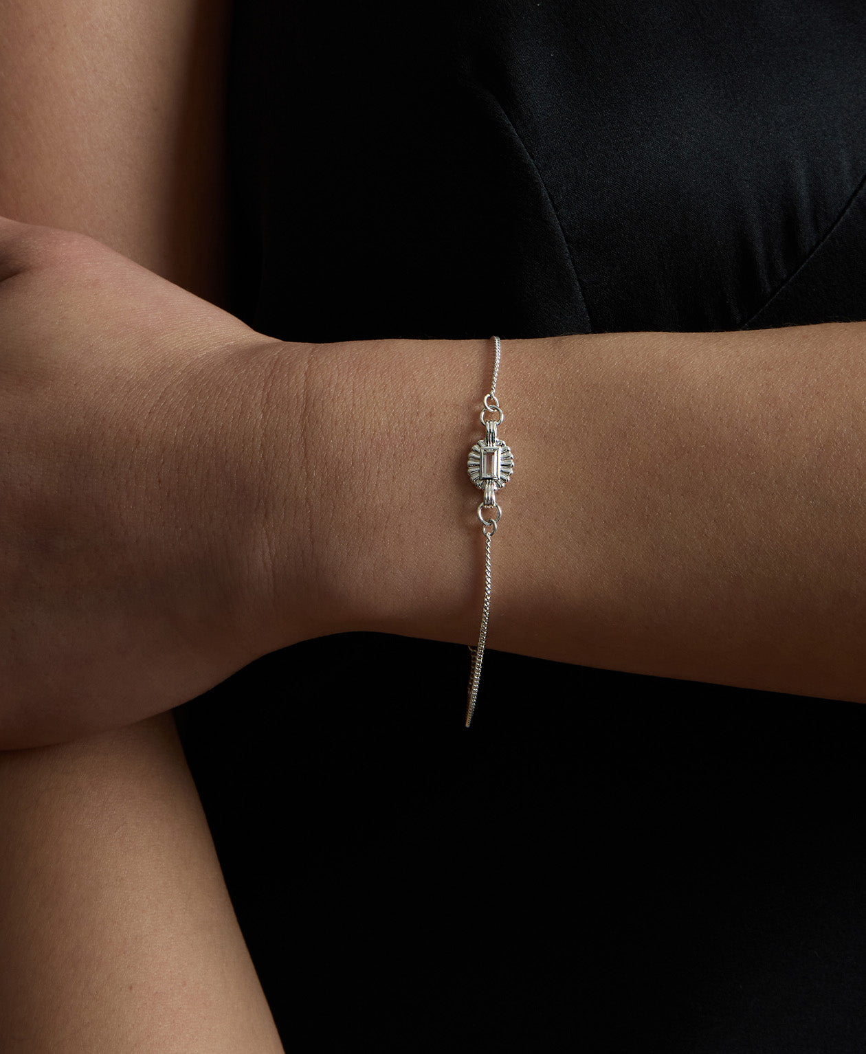 Zoe & Morgan | Odette Bracelet - Silver/Baguette White Topaz