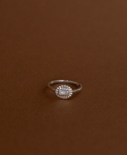 Zoe & Morgan | Odette Ring - Silver/Baguette White Topaz