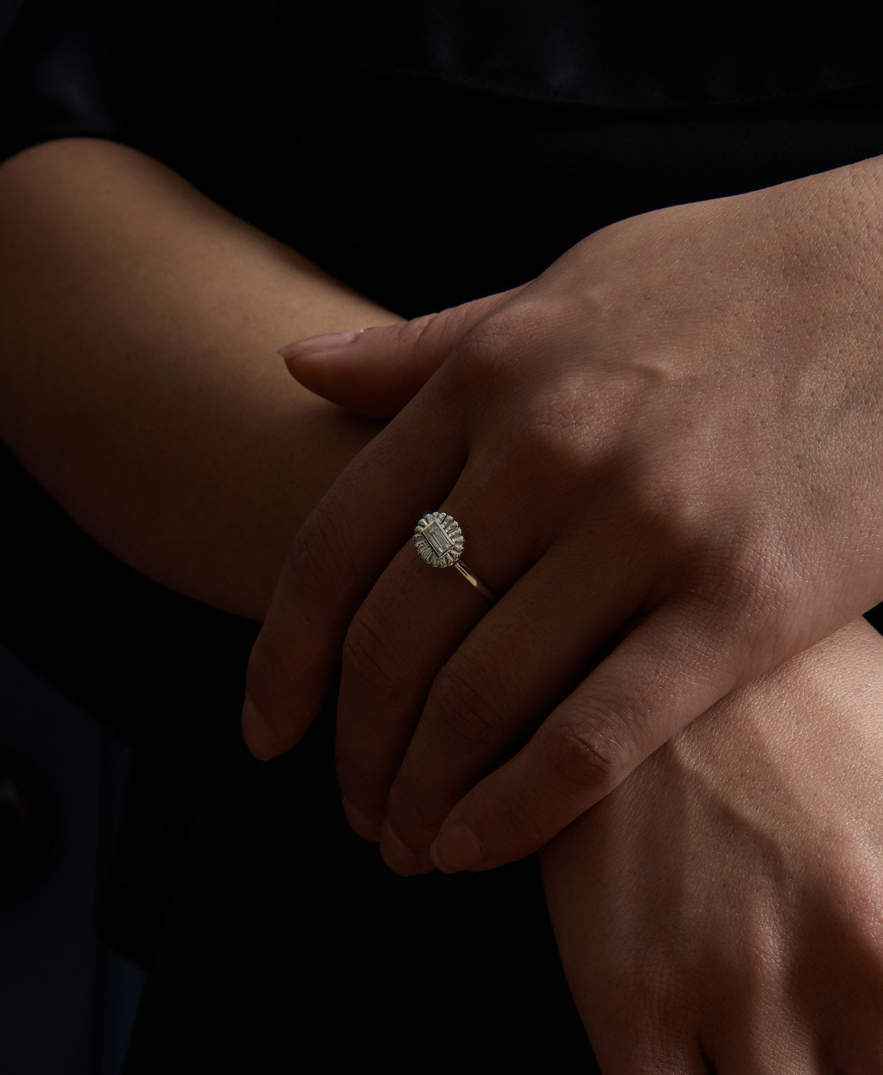 Zoe & Morgan | Odette Ring - Silver/Baguette White Topaz
