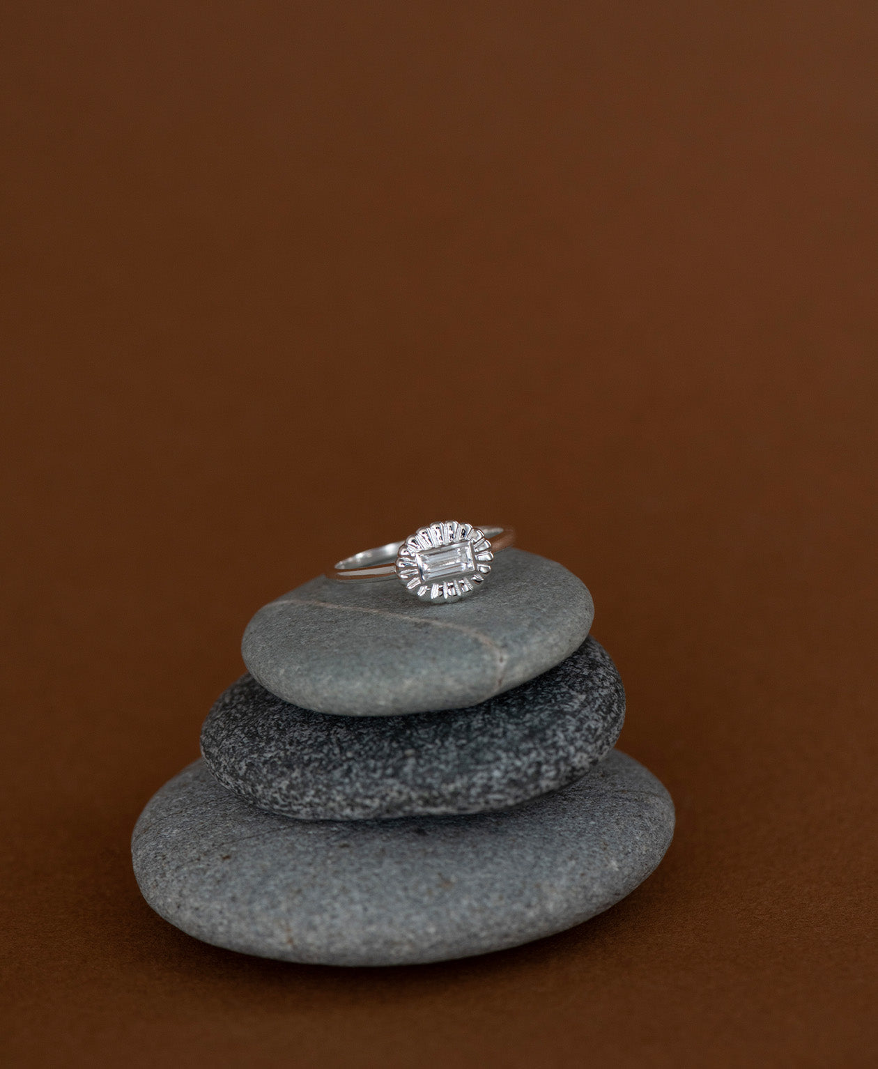 Zoe & Morgan | Odette Ring - Silver/Baguette White Topaz