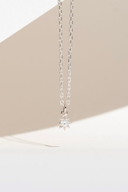 Zoe & Morgan | Stella Necklace - Silver/White Zircon