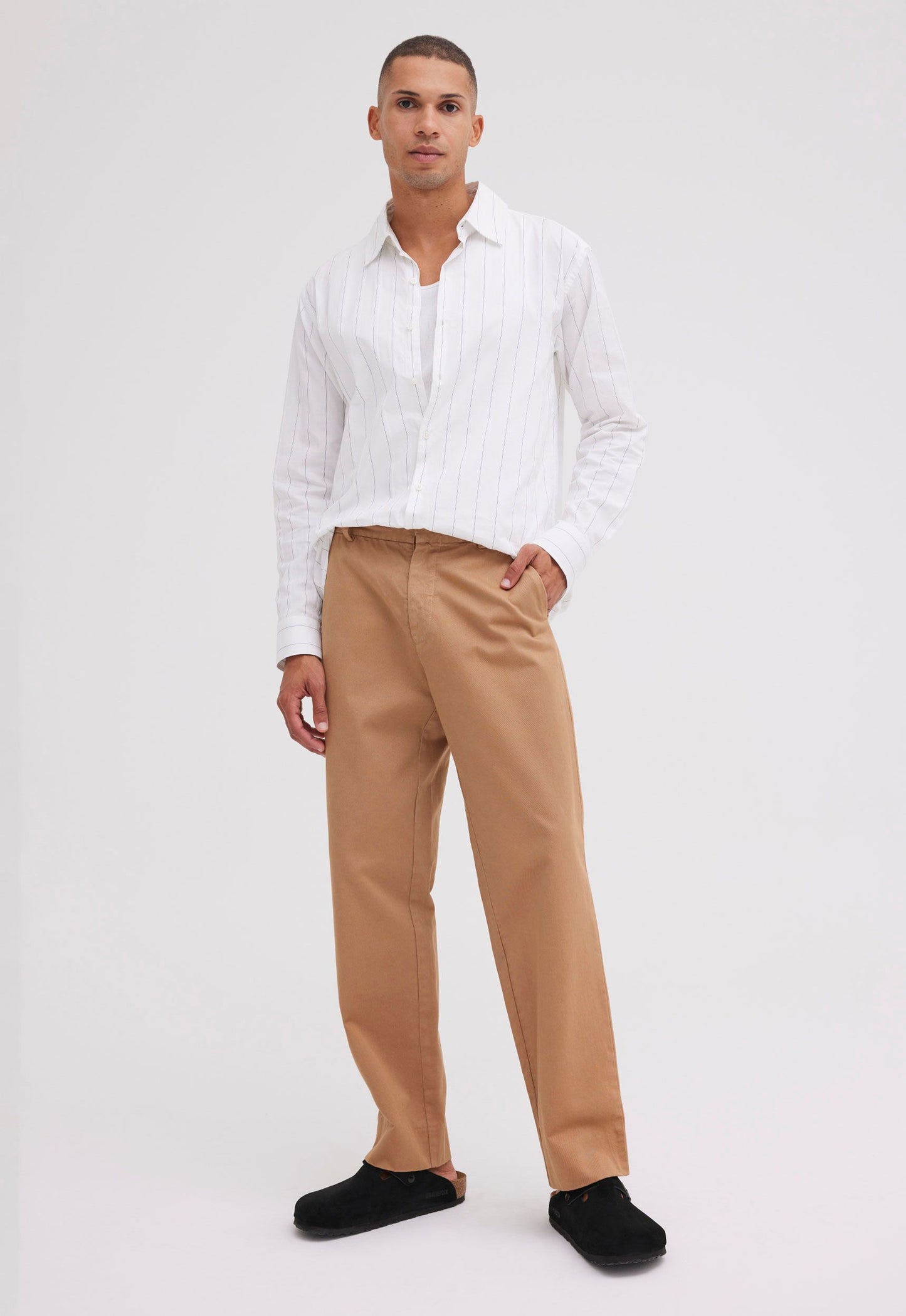 Jac+Jack | Doran Shirt - White/Navy Stripe
