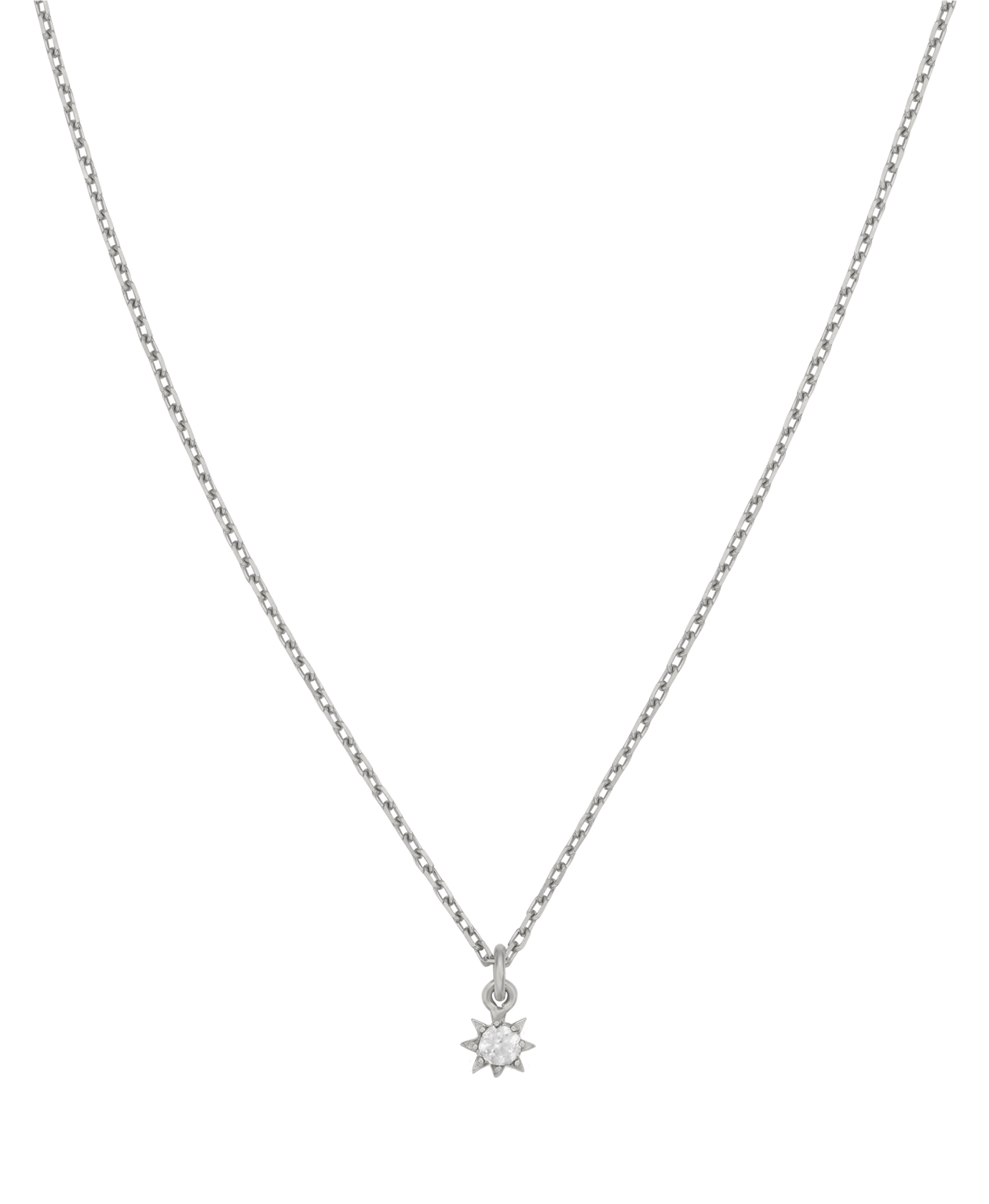 Zoe & Morgan | Stella Necklace - Silver/White Zircon