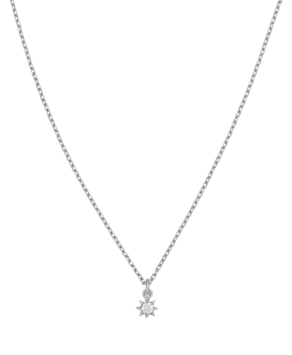 Zoe & Morgan | Stella Necklace - Silver/White Zircon