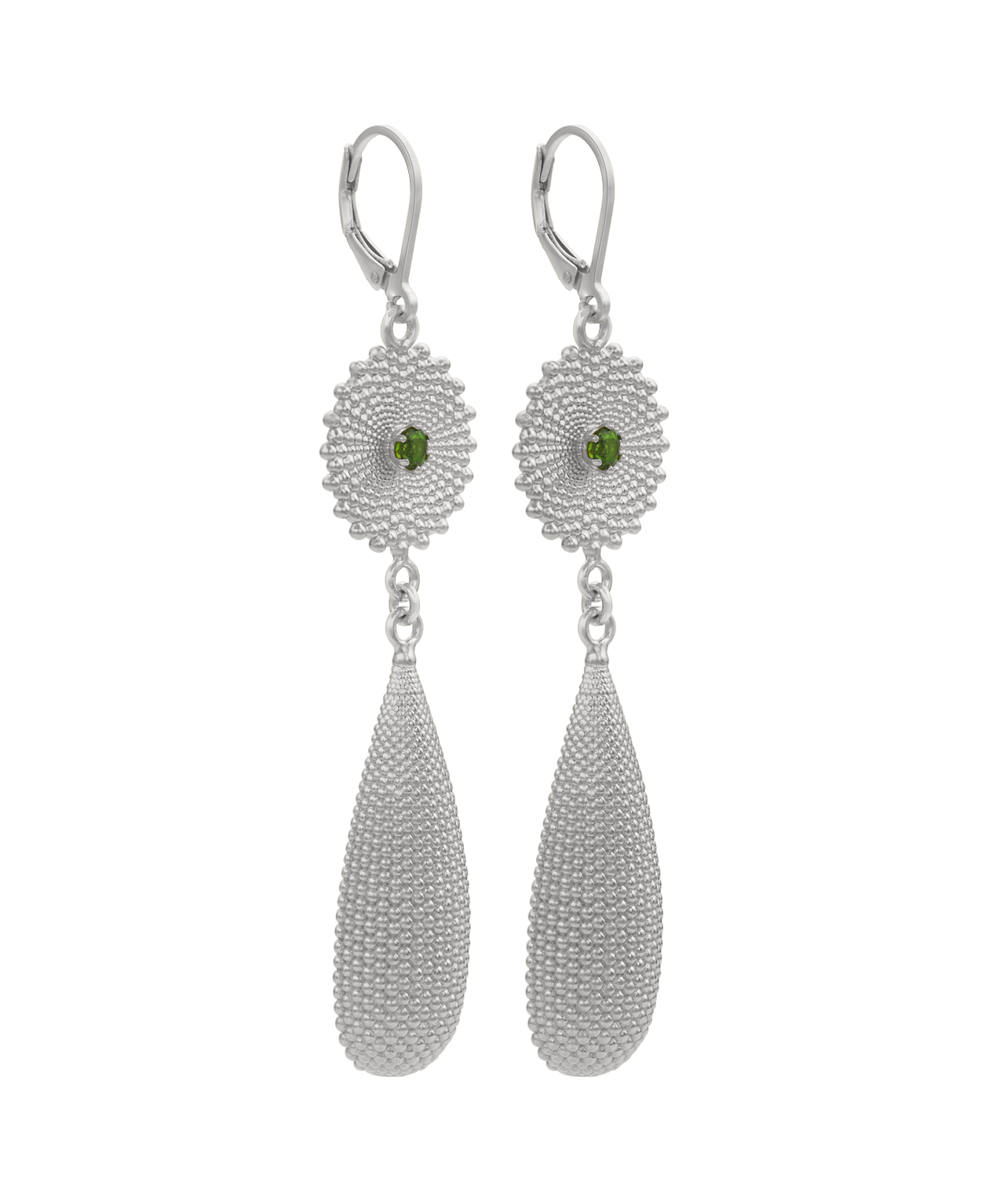Zoe & Morgan | Sunshine Earrings - Silver/Chrome Diopside