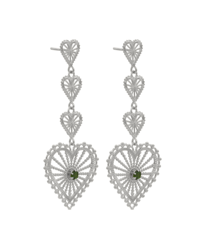 Zoe & Morgan | Mi Amor Earrings - Silver/Chrome Diopside