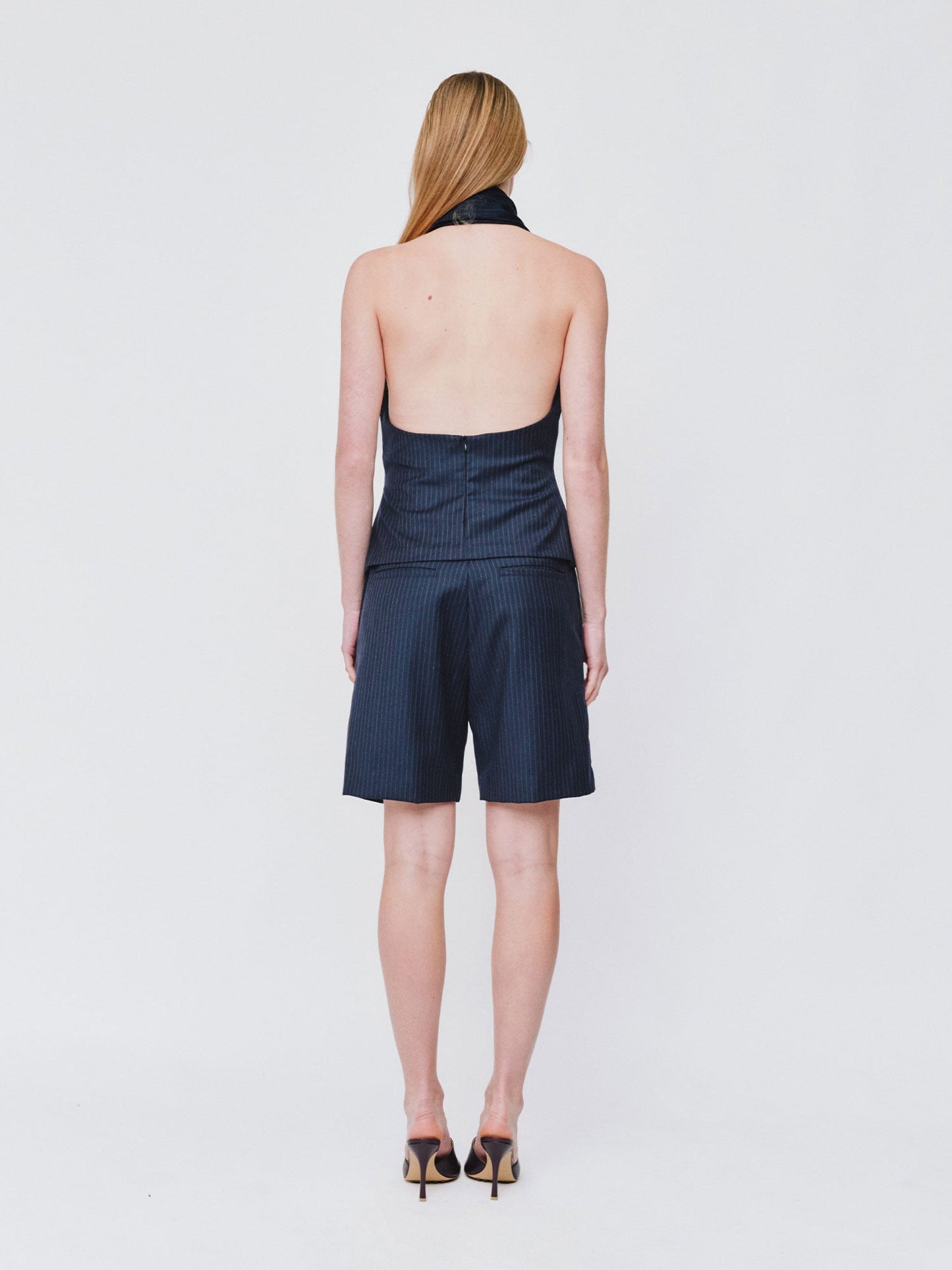 Wynn Hamlyn | Catherine Buckle Top - Navy Pinstripe