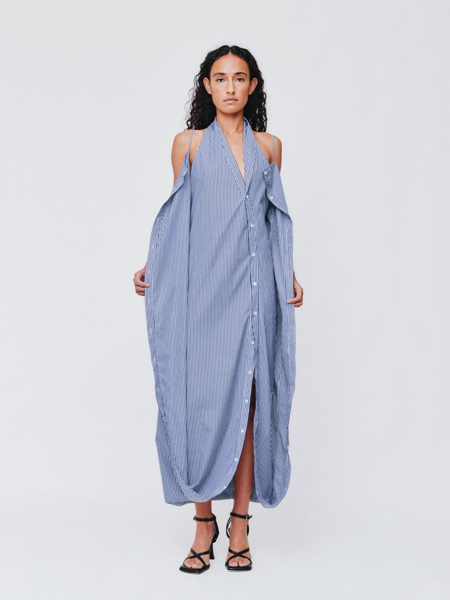 Wynn Hamlyn | Rowan Maxi Dress - Blue Stripe