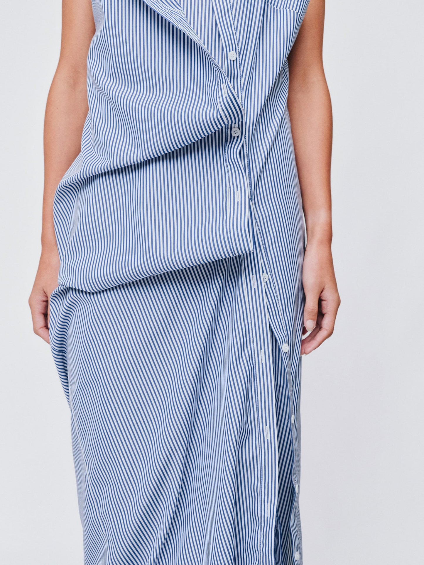 Wynn Hamlyn | Rowan Maxi Dress - Blue Stripe