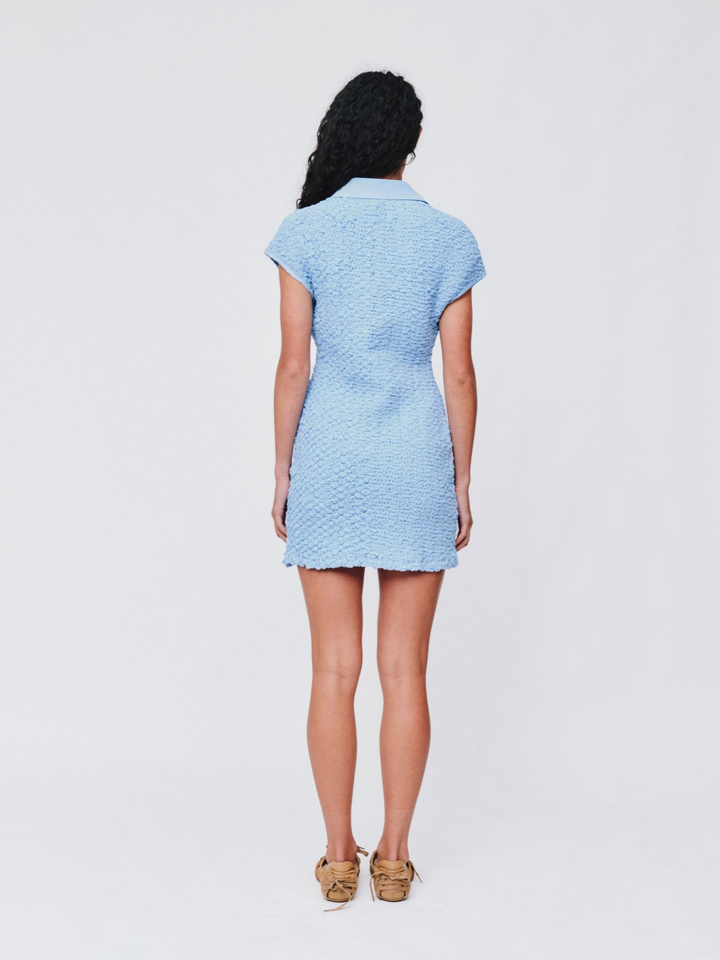 Wynn Hamlyn | Serena Shirred Mini Dress - Icy Blue