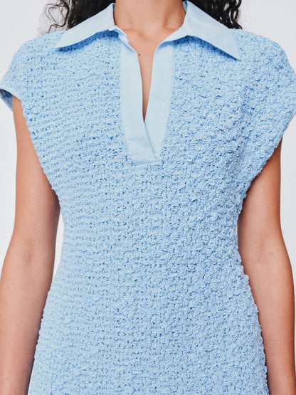 Wynn Hamlyn | Serena Shirred Mini Dress - Icy Blue