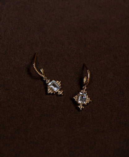 Zoe & Morgan | Reya Earrings - Gold White Topaz