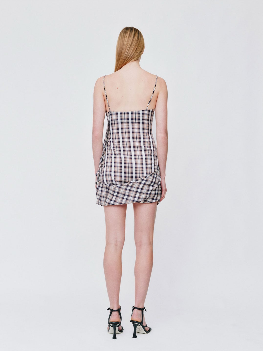 Wynn Hamlyn | Rowan Twist Mini Dress - Navy/White Check