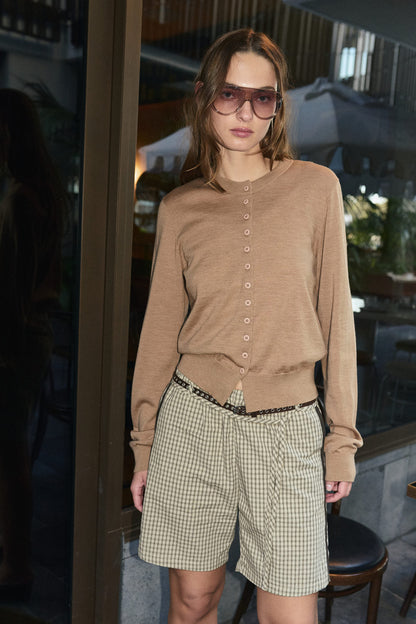 Rowie The Label | Maeve Merino Spring Cardigan - Fawn Marle