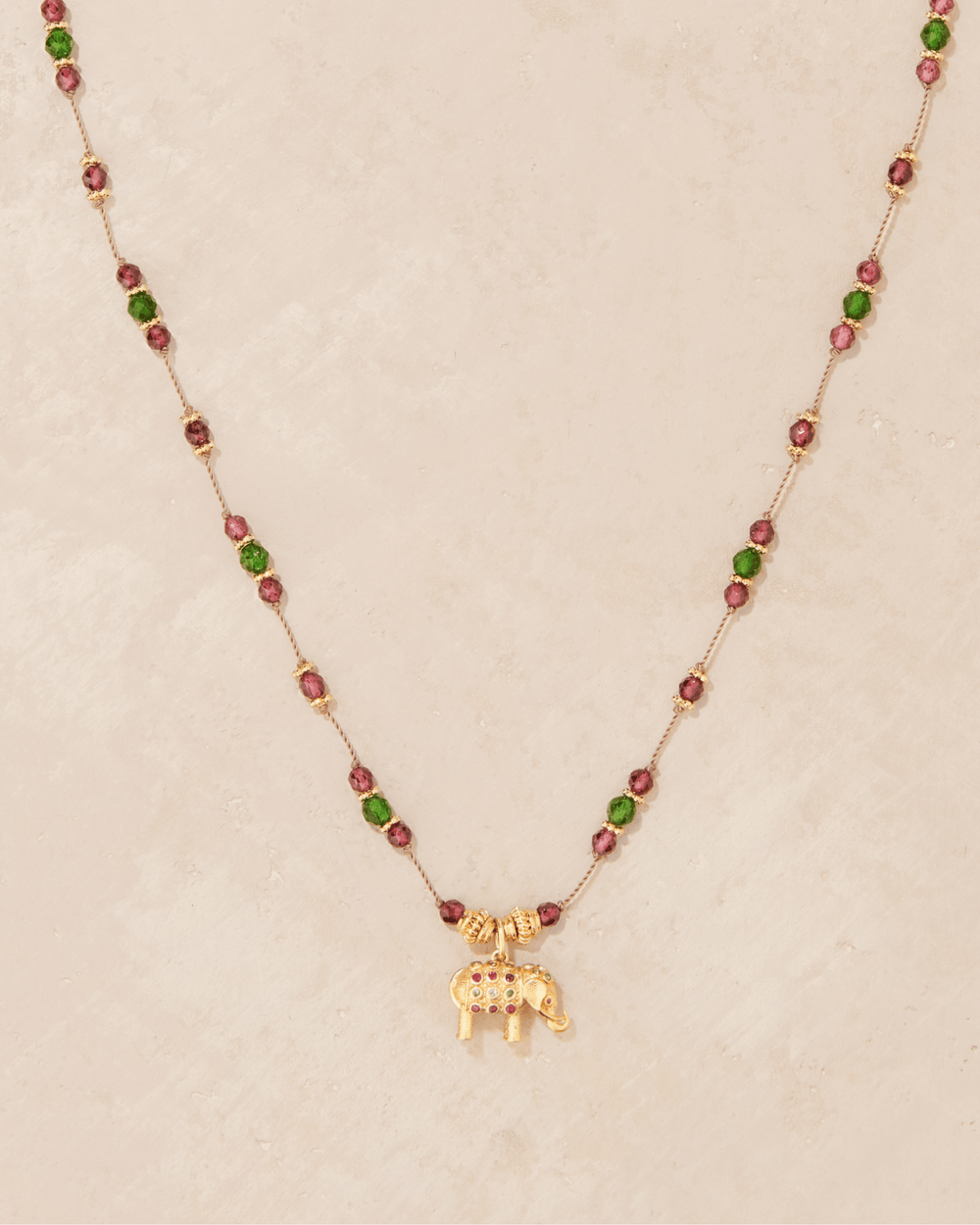 Tityaravy | Gaja Sautoir Necklace - Diopside & Rhodolite Garnet