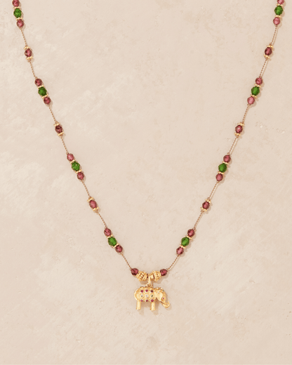 Tityaravy | Gaja Sautoir Necklace - Diopside & Rhodolite Garnet