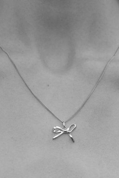Meadowlark | Bow Charm Necklace - Sterling Silver