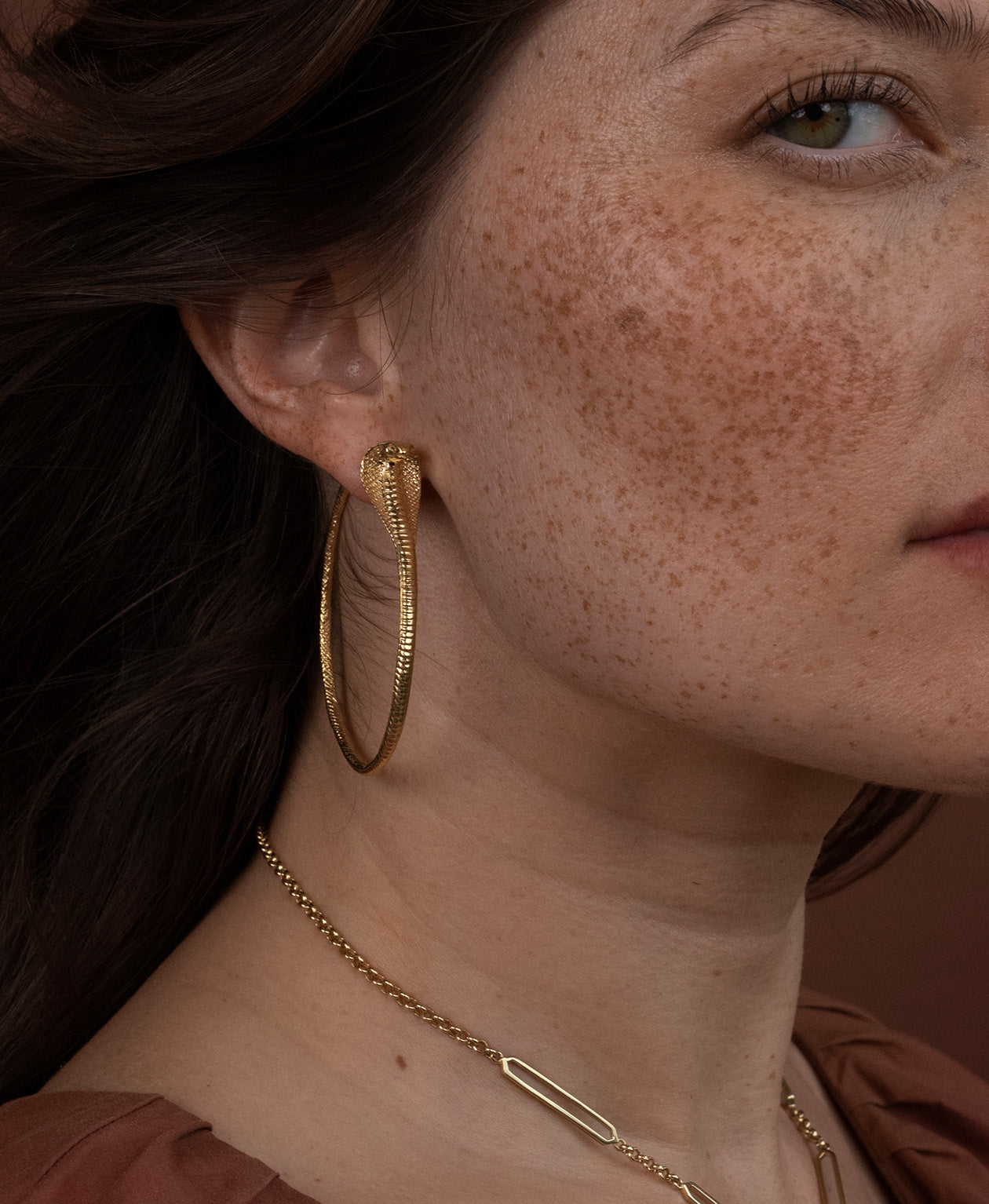Zoe & Morgan | Snake Hoops - Gold