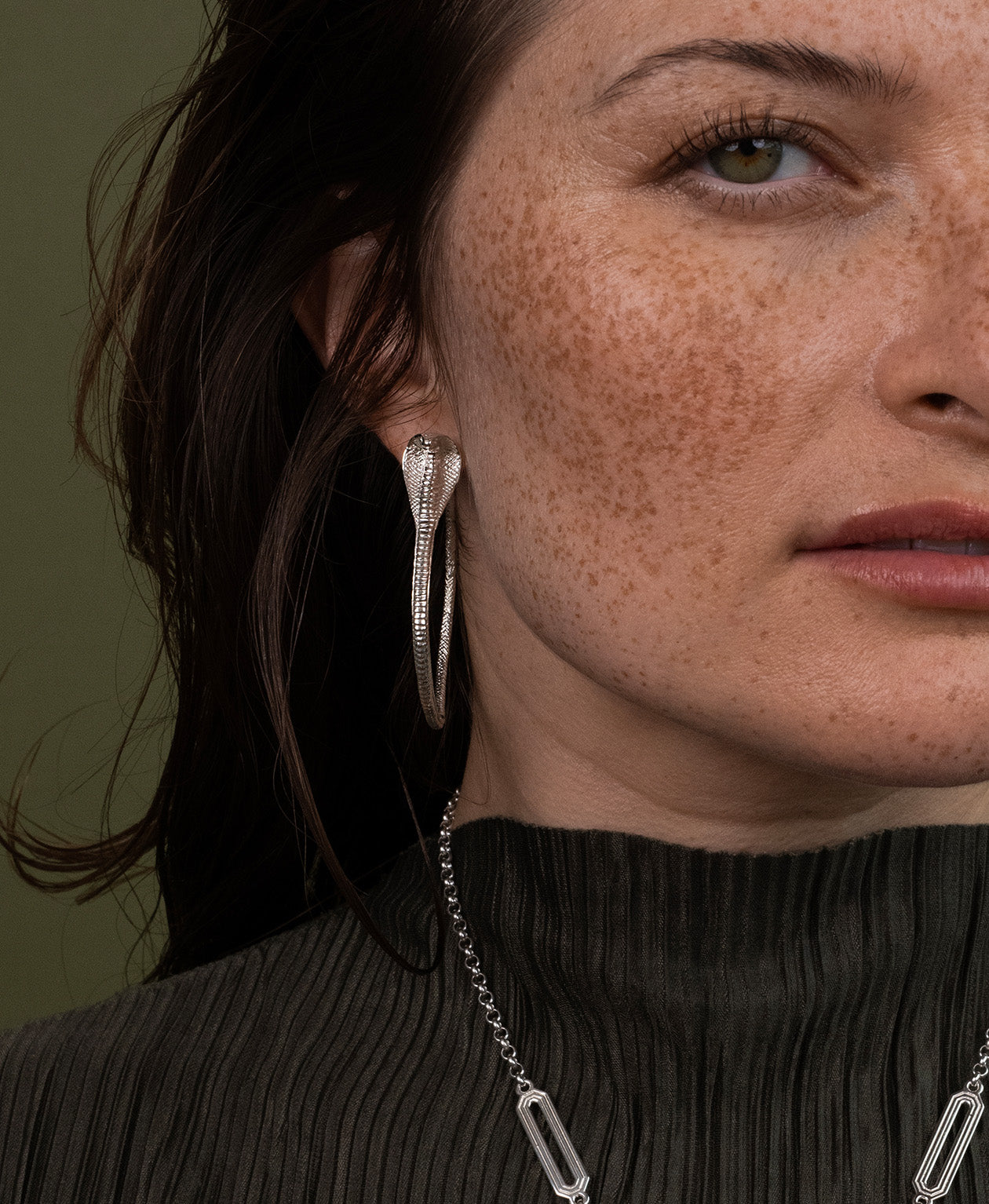 Zoe & Morgan  | Snake Hoops - Silver