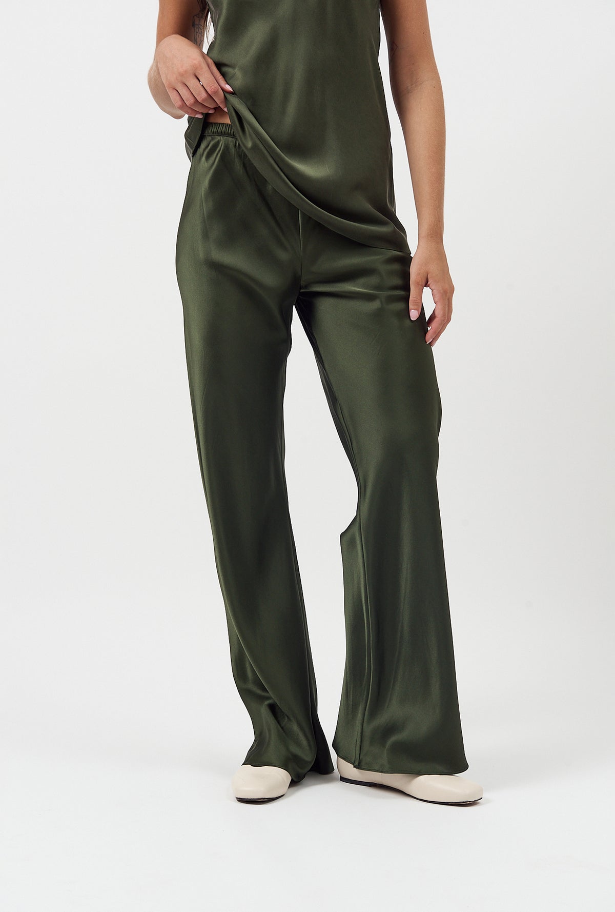 Silk Laundry | Bias Cut Pants - Cedar