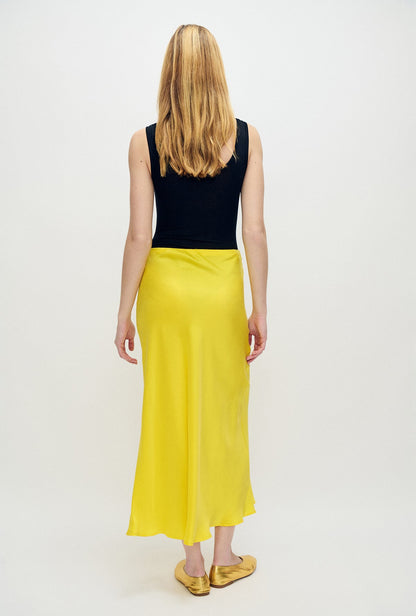 Silk Laundry | Long Bias Cut Skirt - Wood Poppy