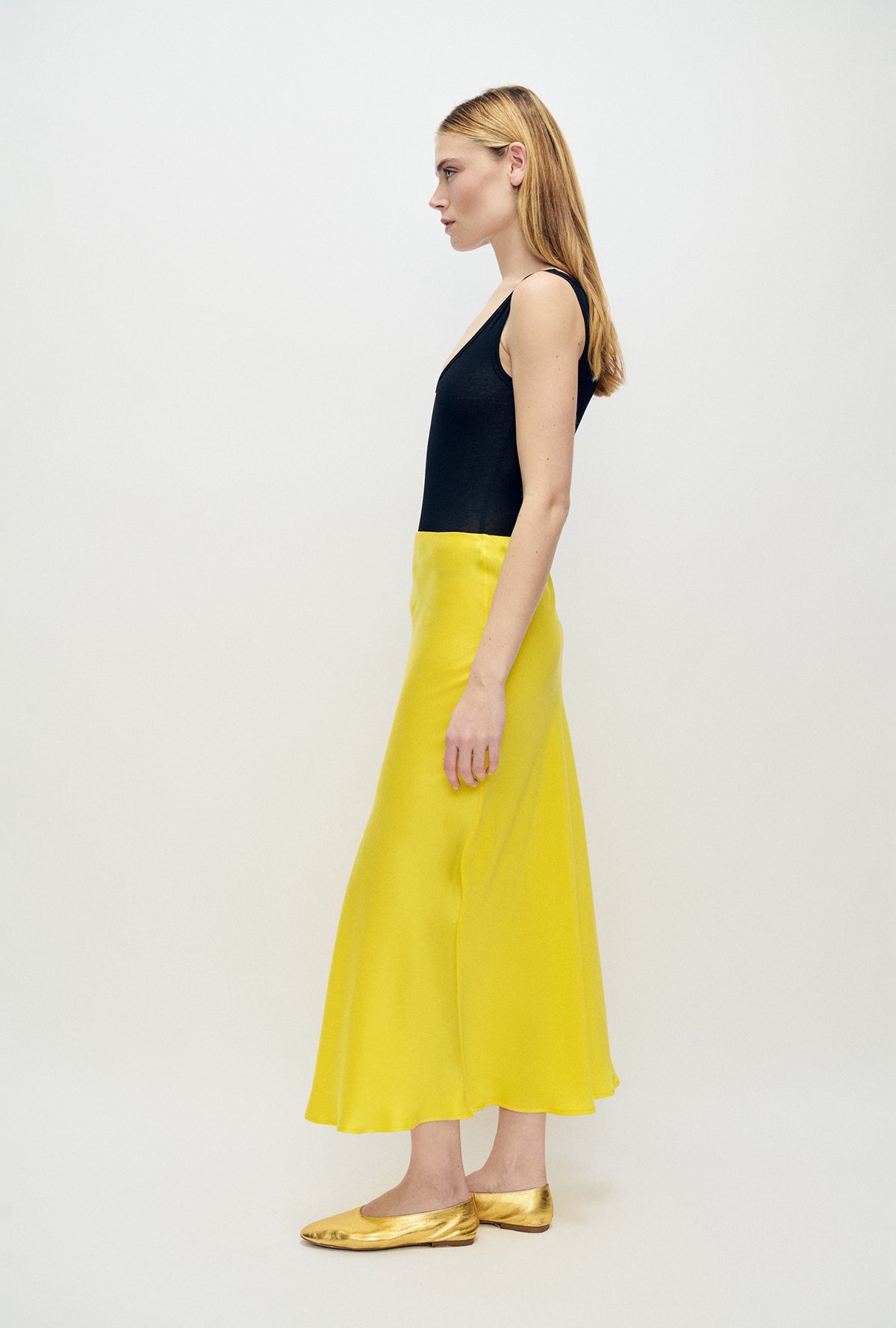 Silk Laundry | Long Bias Cut Skirt - Wood Poppy