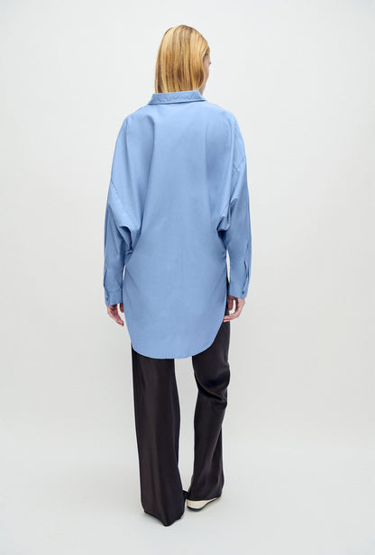 Silk Laundry | Cotton Silk Round Shirt - Just Blue