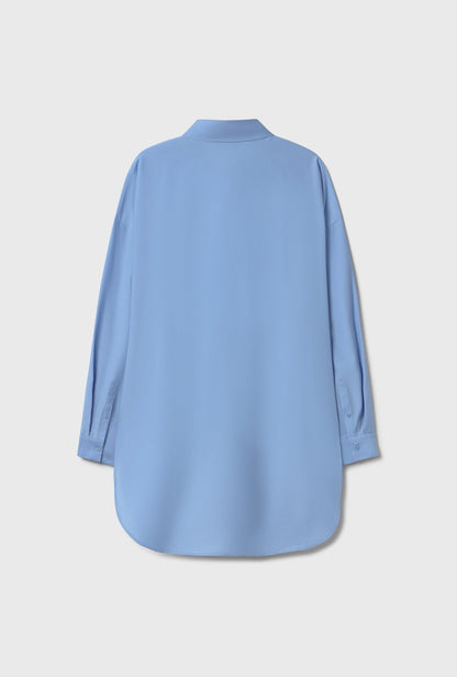 Silk Laundry | Cotton Silk Round Shirt - Just Blue