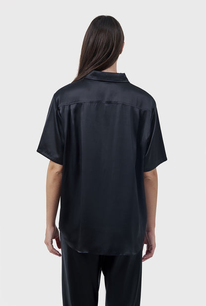Silk Laundry | Short Sleeve Boyfriend Shirt - Iris