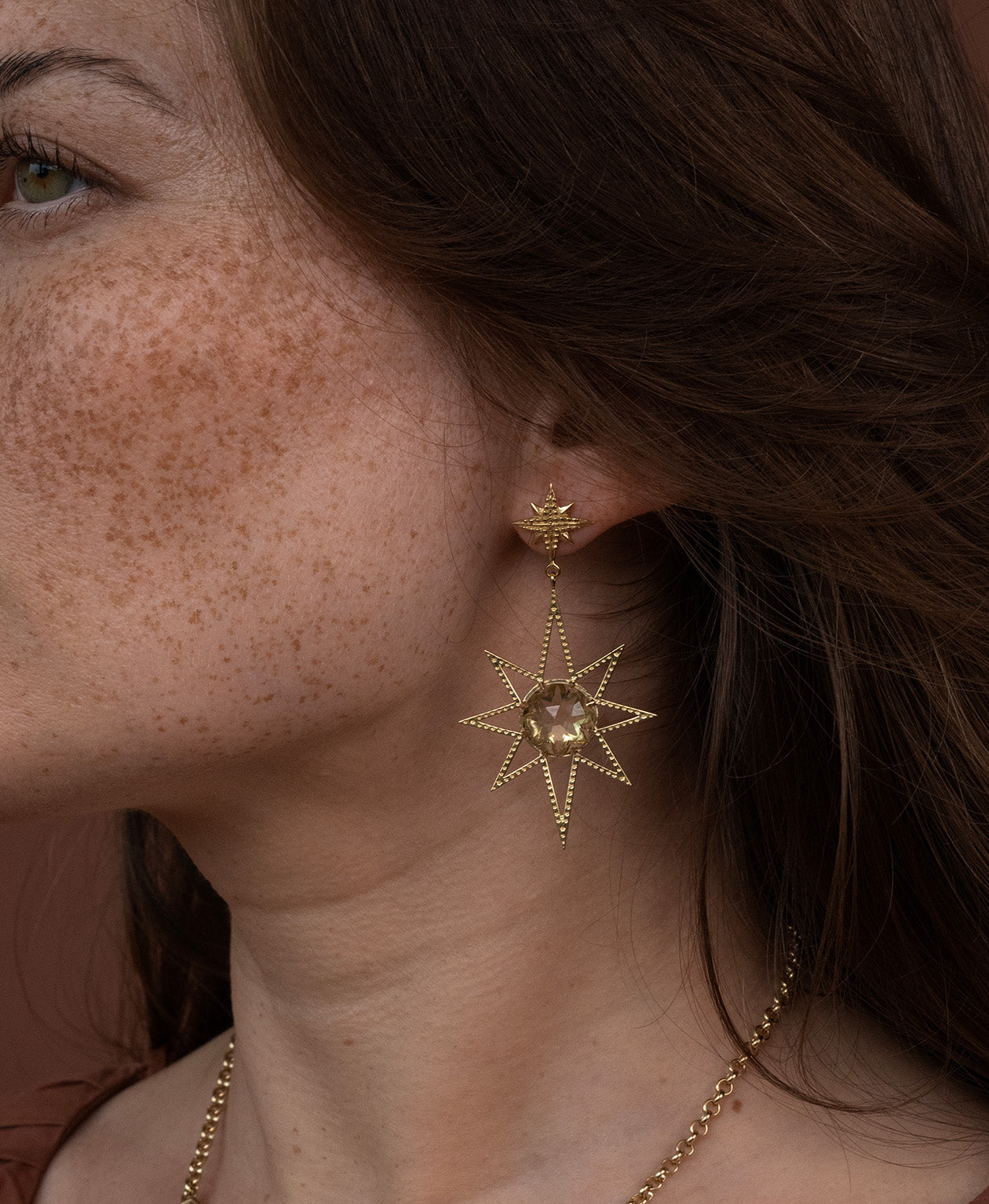 Zoe & Morgan | Sunburst Earrings - Gold/Lemon Quartz