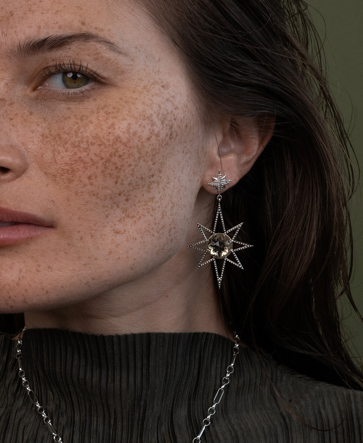 Zoe & Morgan | Sunburst Earrings - Silver/Lemon Quartz