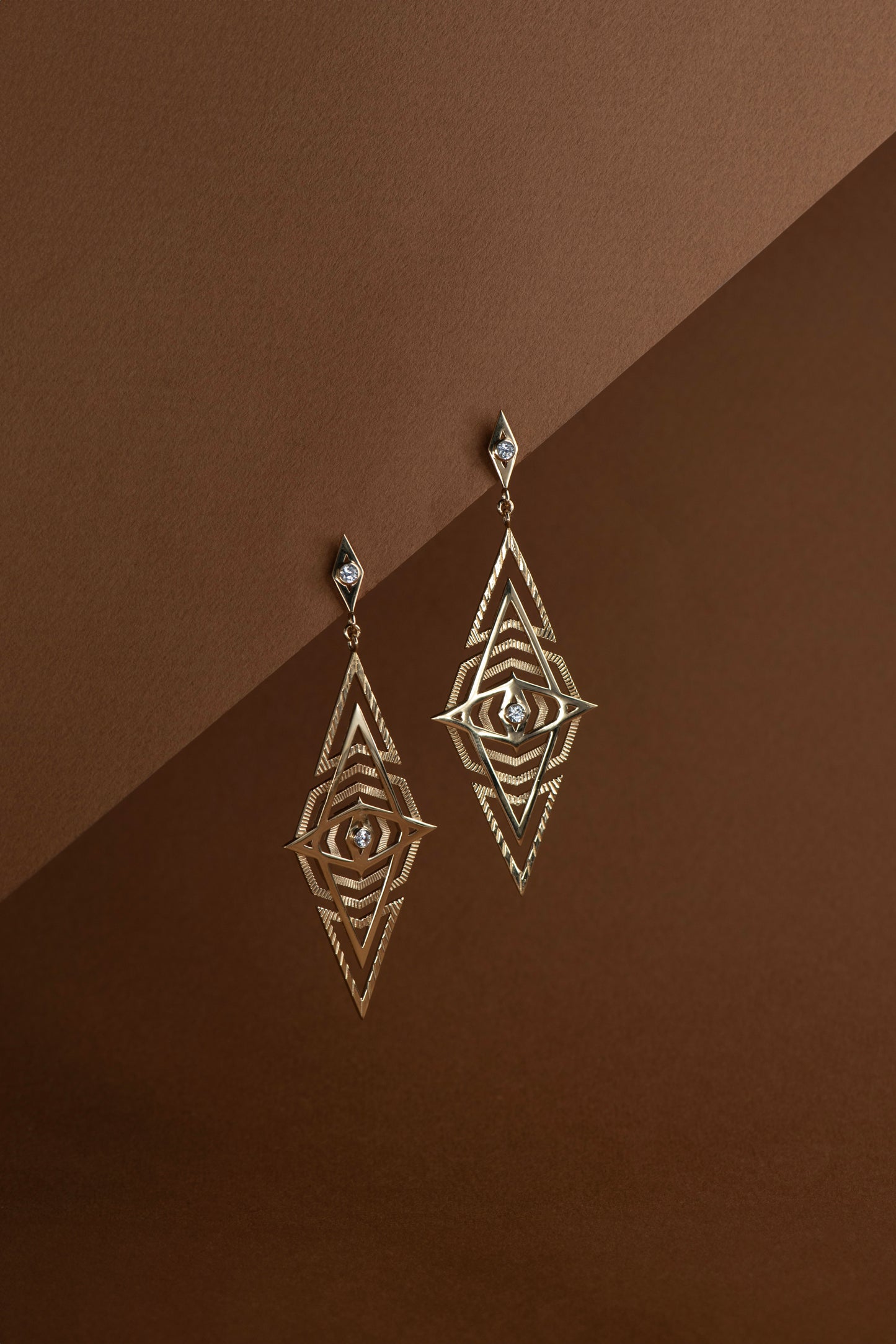Zoe & Morgan  | Volcano Earrings - Gold/White Topaz