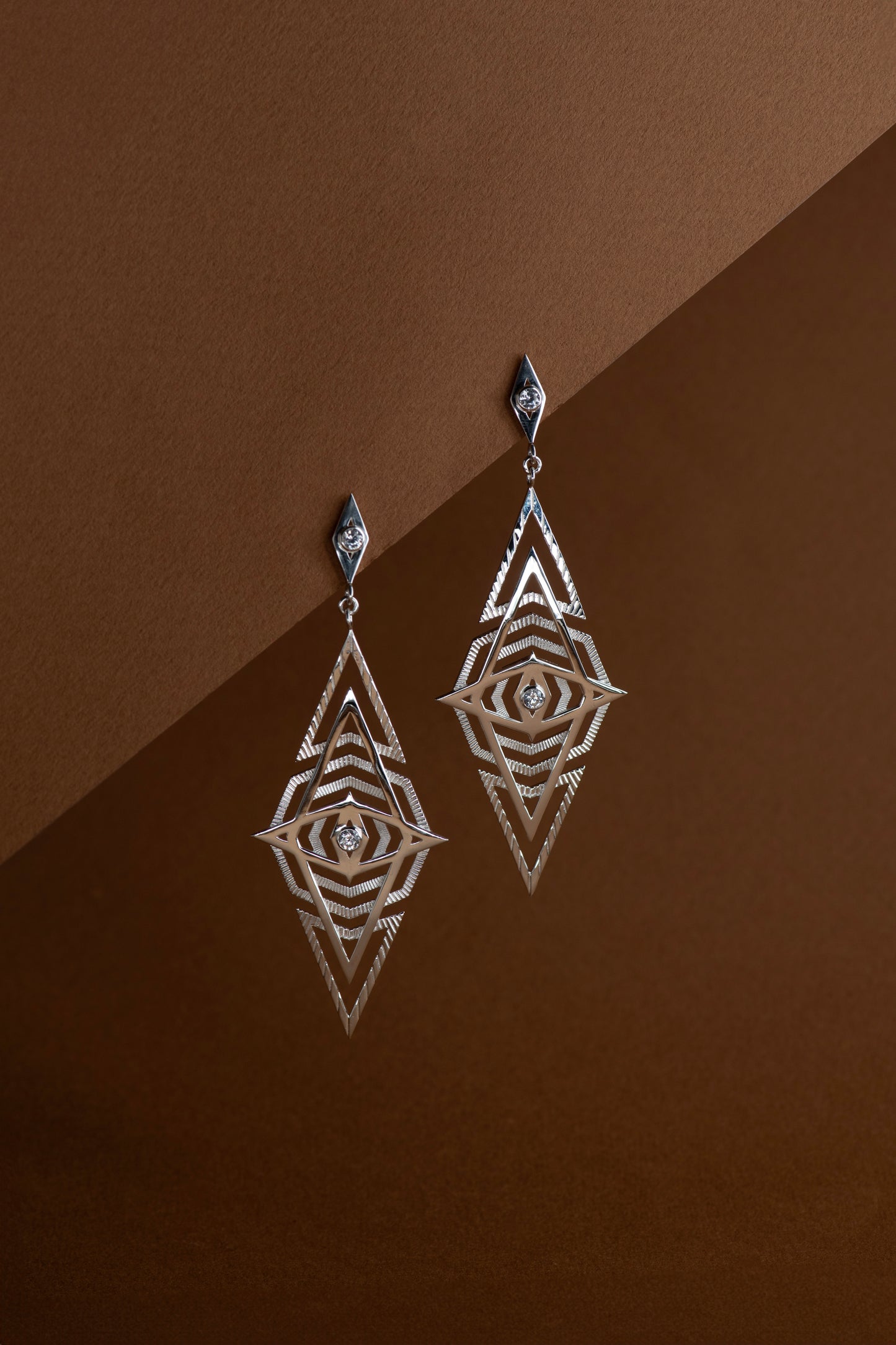 Zoe & Morgan | Volcano Earrings - Silver/White Topaz