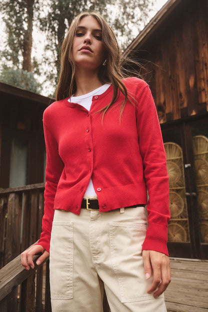 Velvet | Violette Cardigan - Red