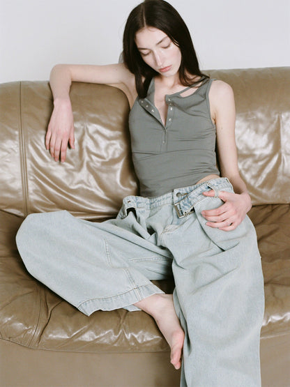 Wynnn Hamlyn | Utility Wrap Jeans - Light Blue Denim