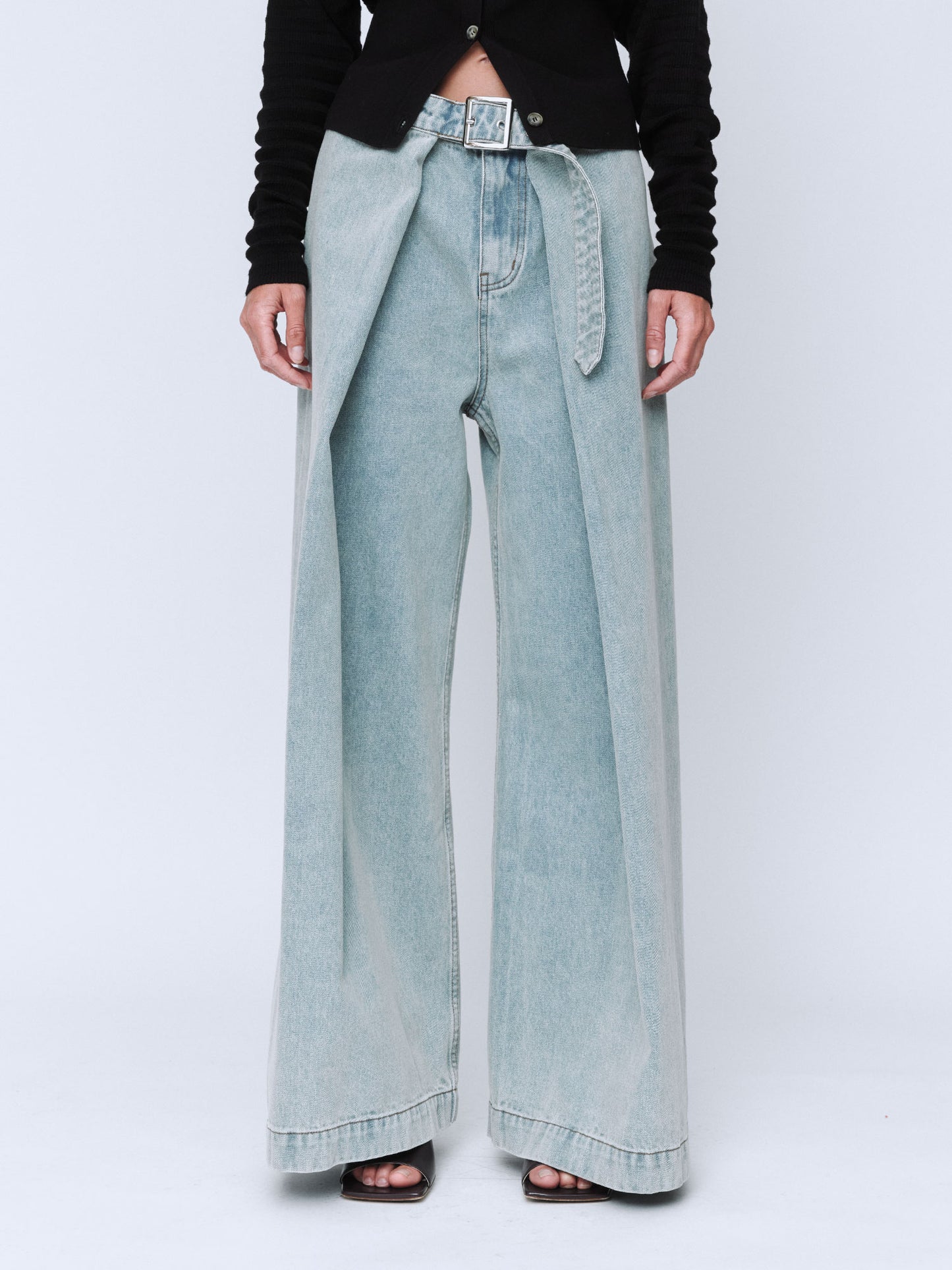 Wynnn Hamlyn | Utility Wrap Jeans - Light Blue Denim