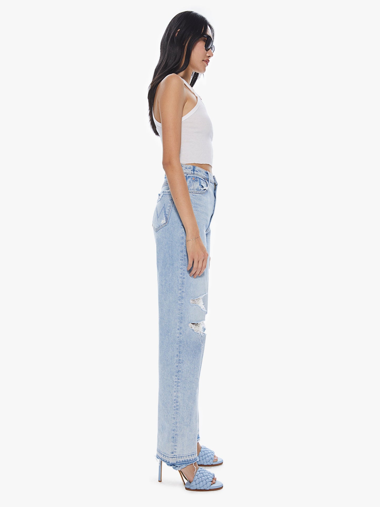 Mother | High waisted Tunnel Vision Sneak Undone Hem - Vacation Temptation