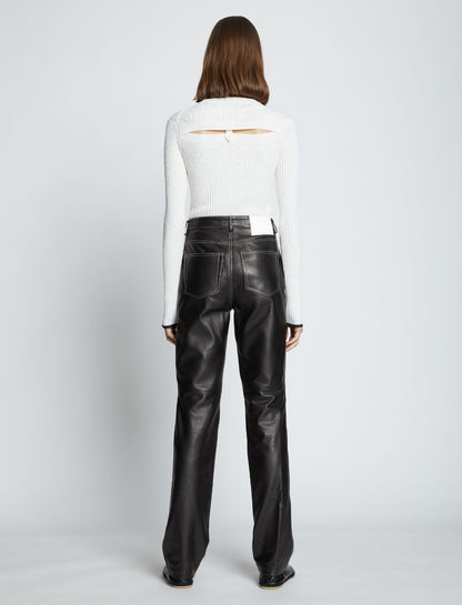 Proenza Schouler White Label | Leather Straight Pant - Black