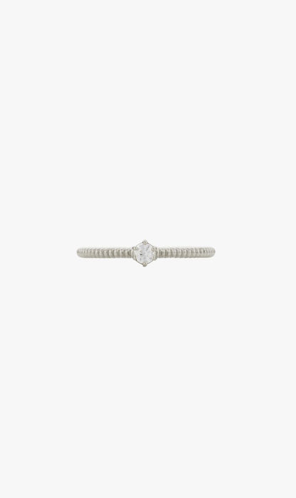 Zoe & Morgan | Anchored Stacker Ring - Silver / White Zircon