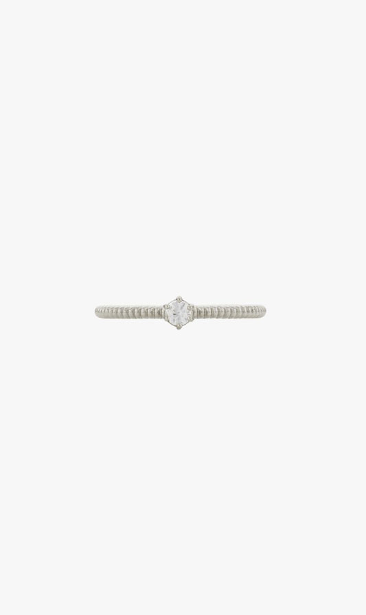 Zoe & Morgan | Anchored Stacker Ring - Silver / White Zircon