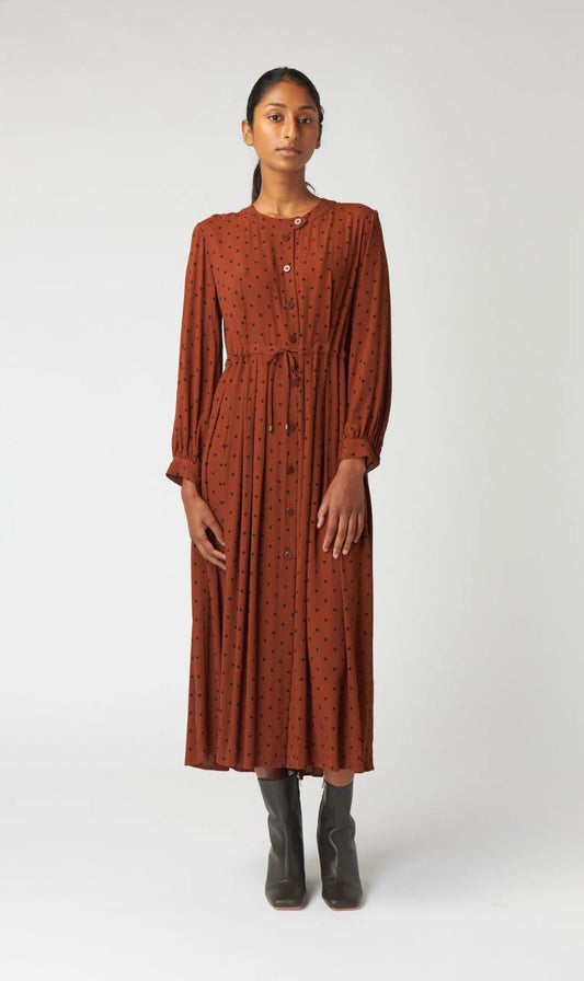 Kate Sylvester | Dotty Shirt Dress - Tobacco