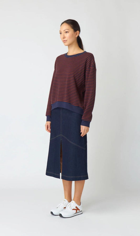 Kate Sylvester | Striped Sweatshirt - Tobacco