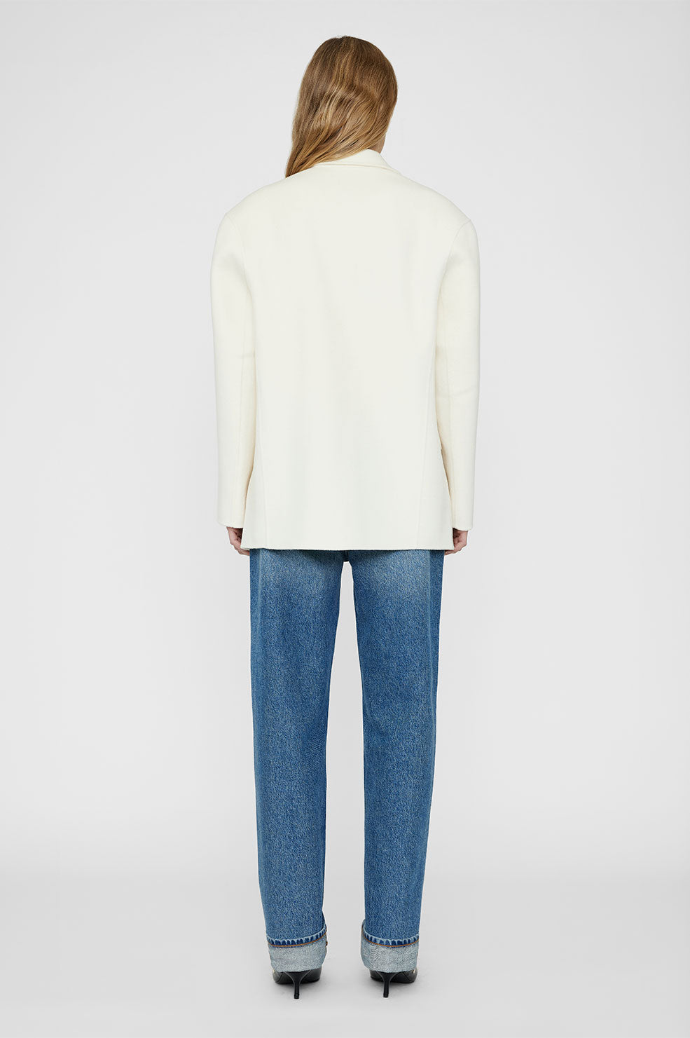 Anine Bing | Quinn Blazer - White Cashmere Blend